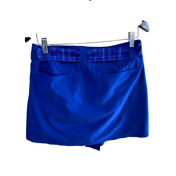 Nike Golf Womens Dri-Fit Blue Skort Size 12 With Plaid Tie Waist For Sports & Ca - Picture 6 of 8
